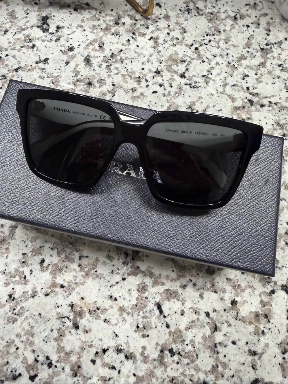 Prada Glossy Black Oversized Square Sunglasses